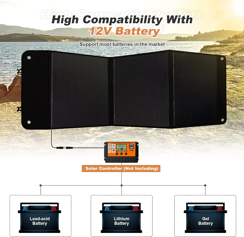 120W Foldable Monocrystalline Solar Panel with USB L1220