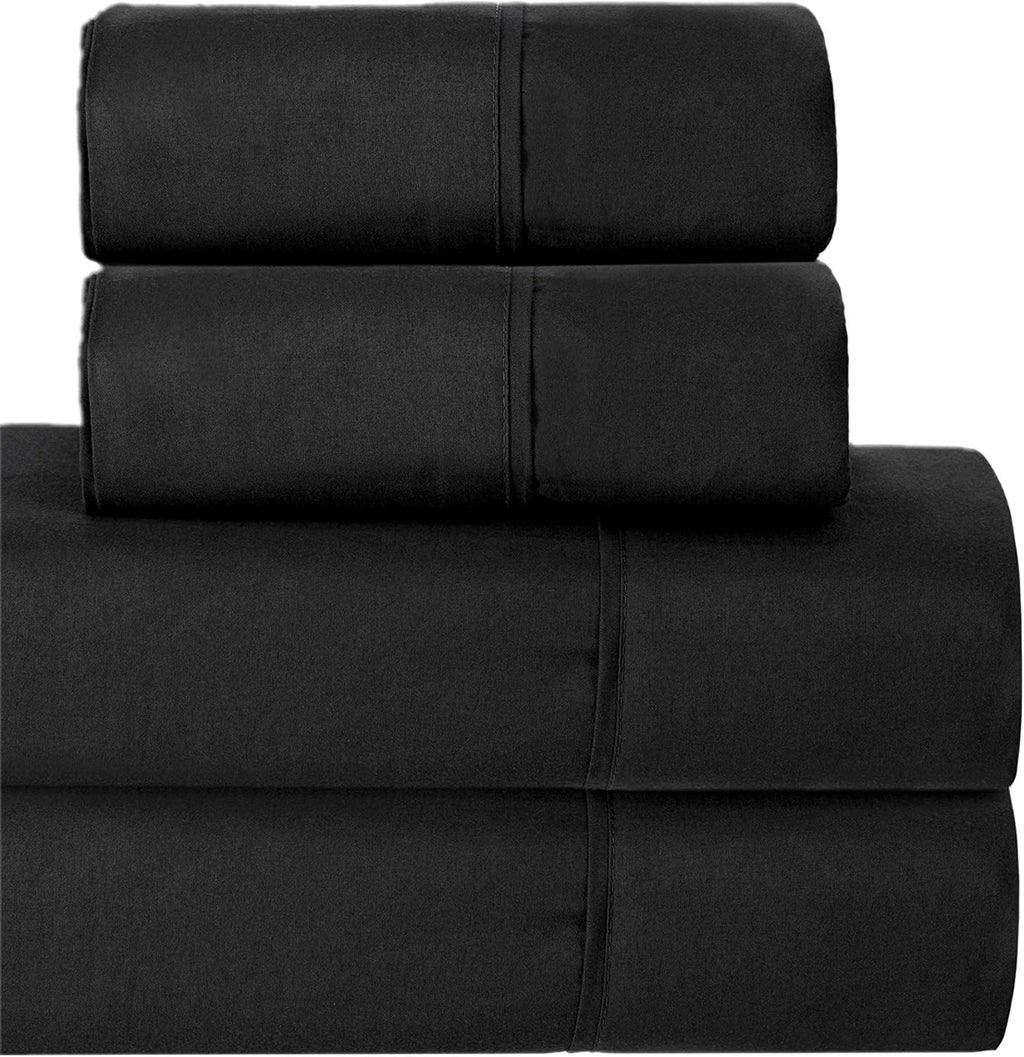 King Grey 4 Piece Brushed Microfiber Bed Sheets Set L63581