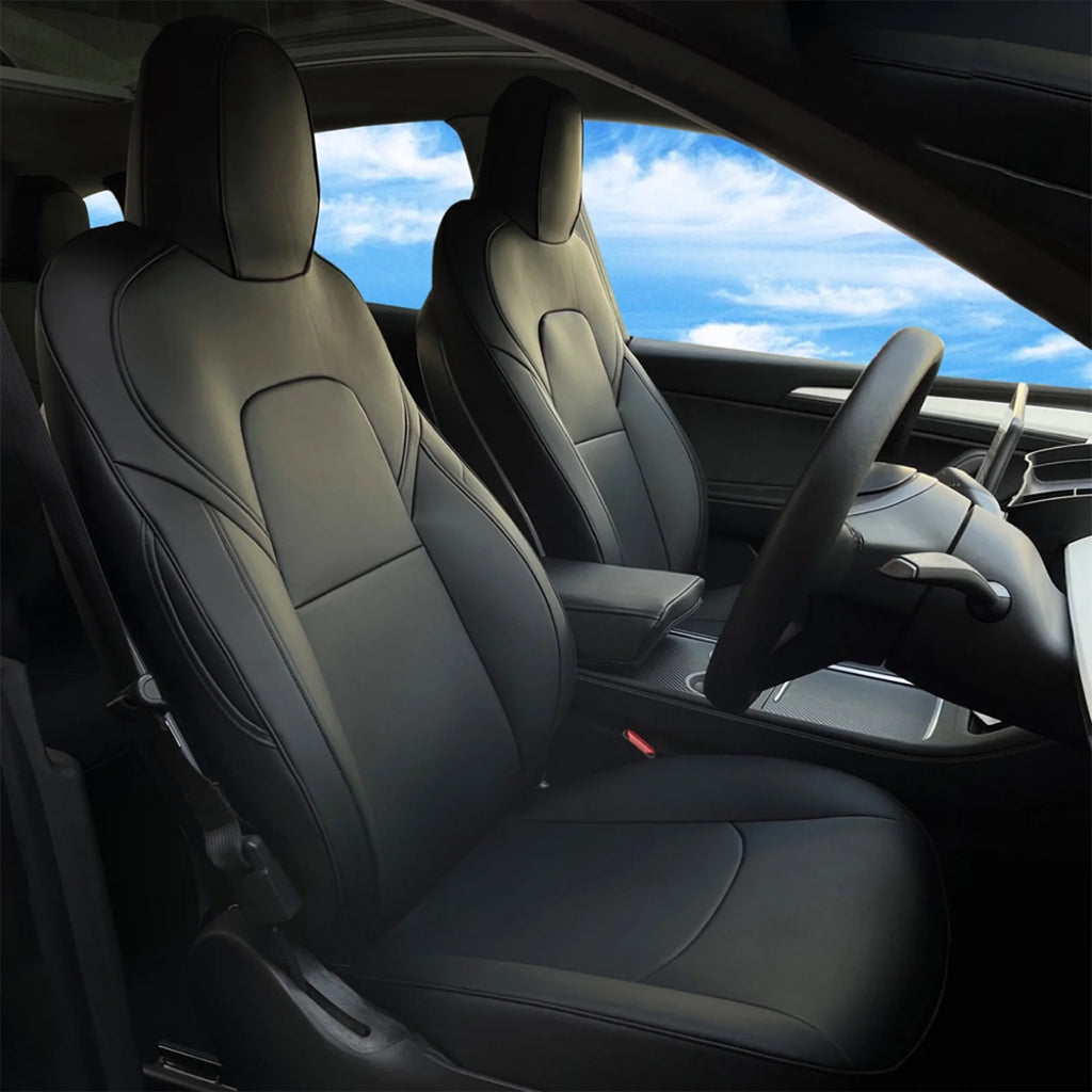 Black Leather 11PCS Car Seat Covers A2759