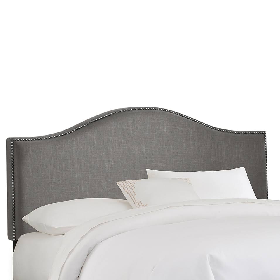 Grey Linen Upholstered California King Headboard N9699