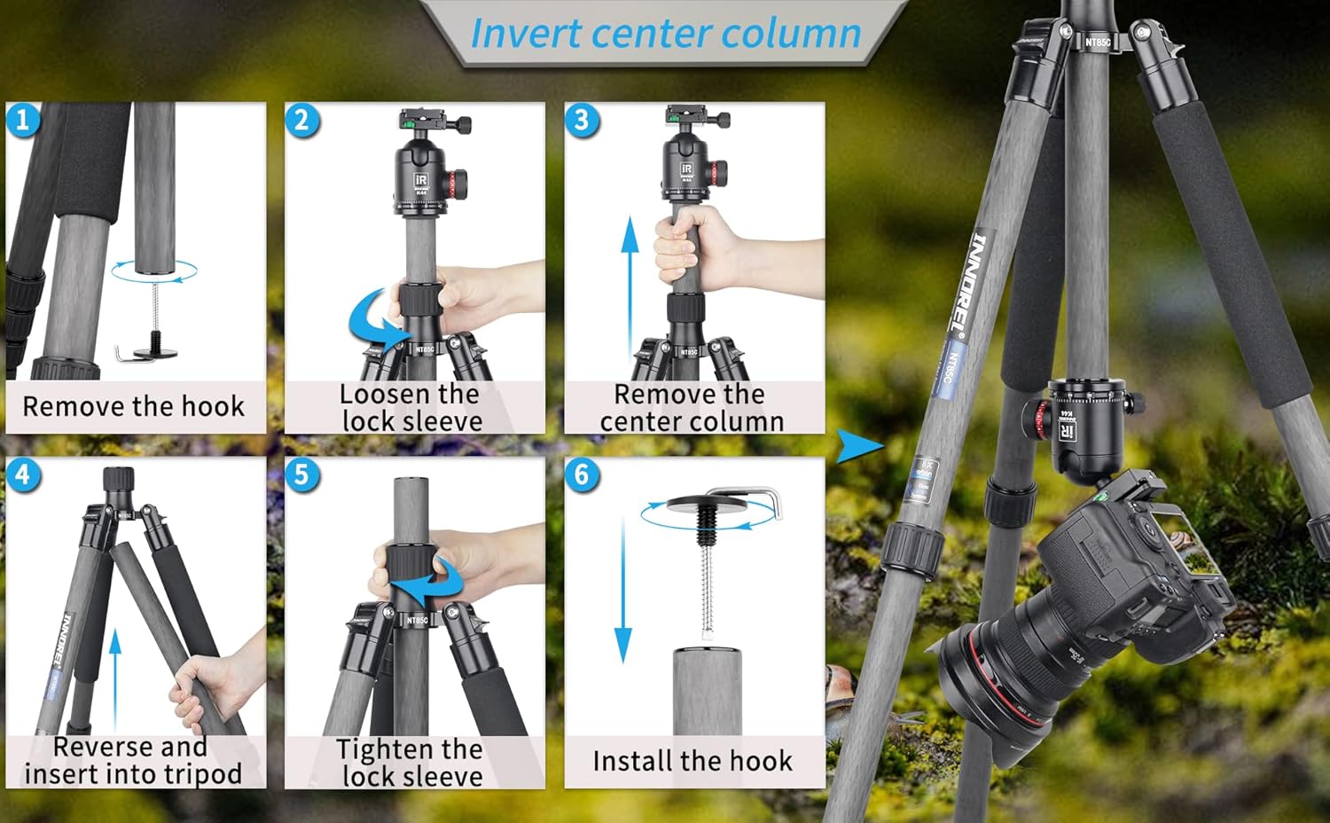 Carbon Fiber Tripod with 32mm Tube and 360° Panoramic Ballhead X7584