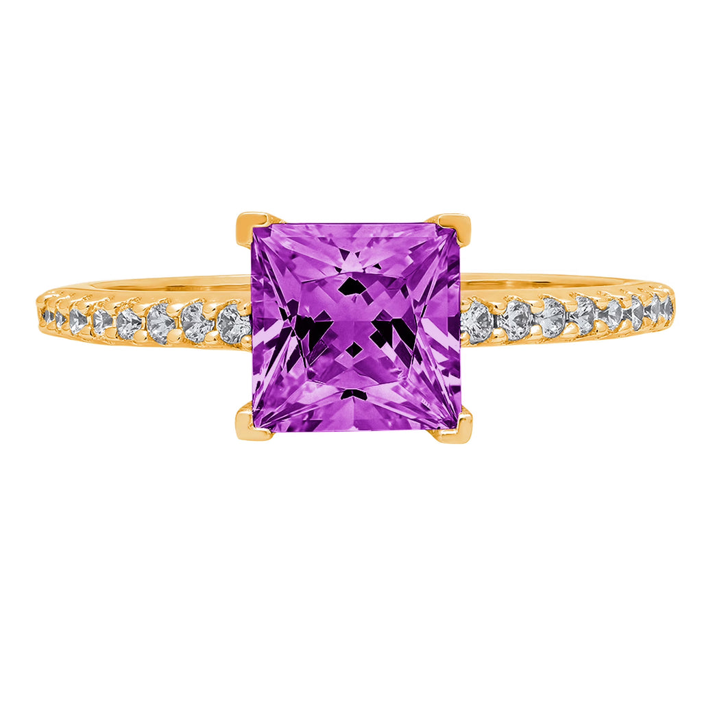 18k yellow gold simulated alexandrite ring size 3.75 Q55931