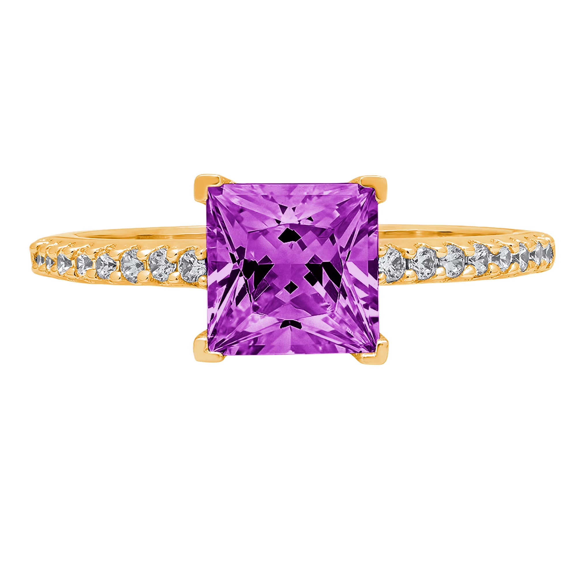 18k yellow gold simulated alexandrite ring size 3.75 Q55931