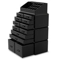 12 Drawer Black Cosmetic Organizer Y827344