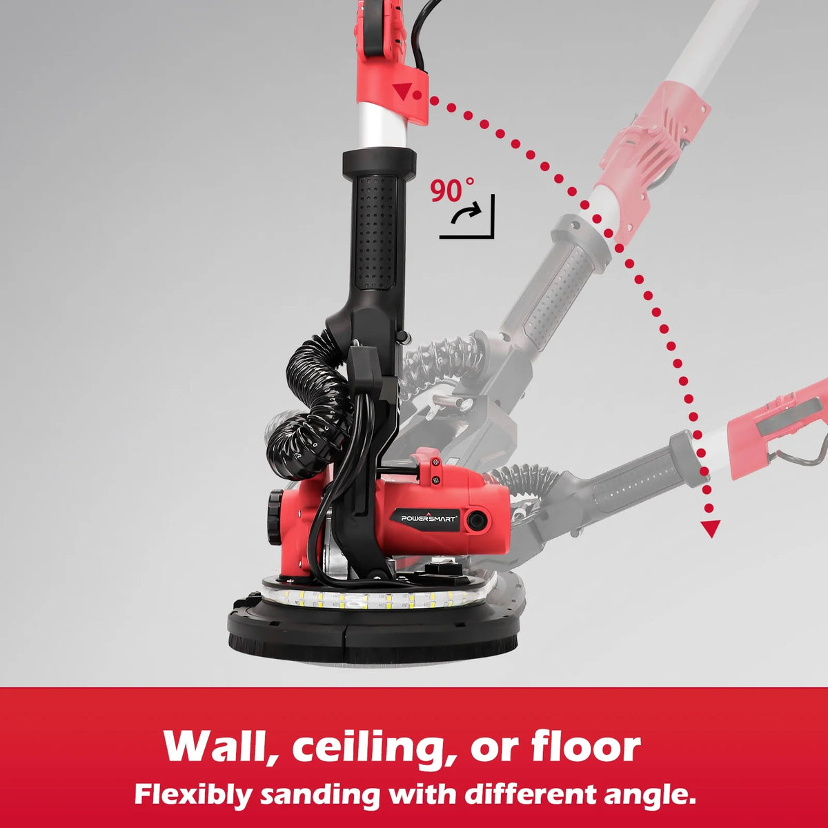 Electric Drywall Sander 120V with LED Strip Light and Dust Bag E142667