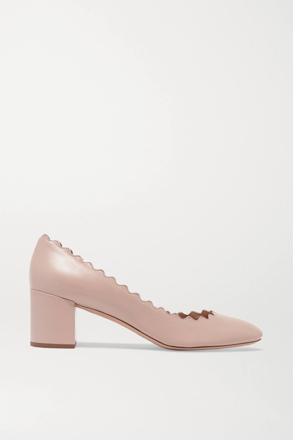 Scalloped Leather Pump 10 S13915
