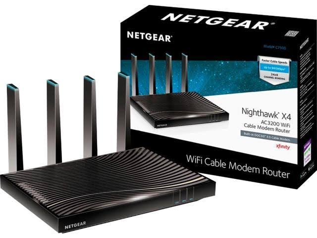 Nighthawk X4 Dual-Band AC3200 Router with 24 x 8 DOCSIS 3.0 Cable Modem C38116