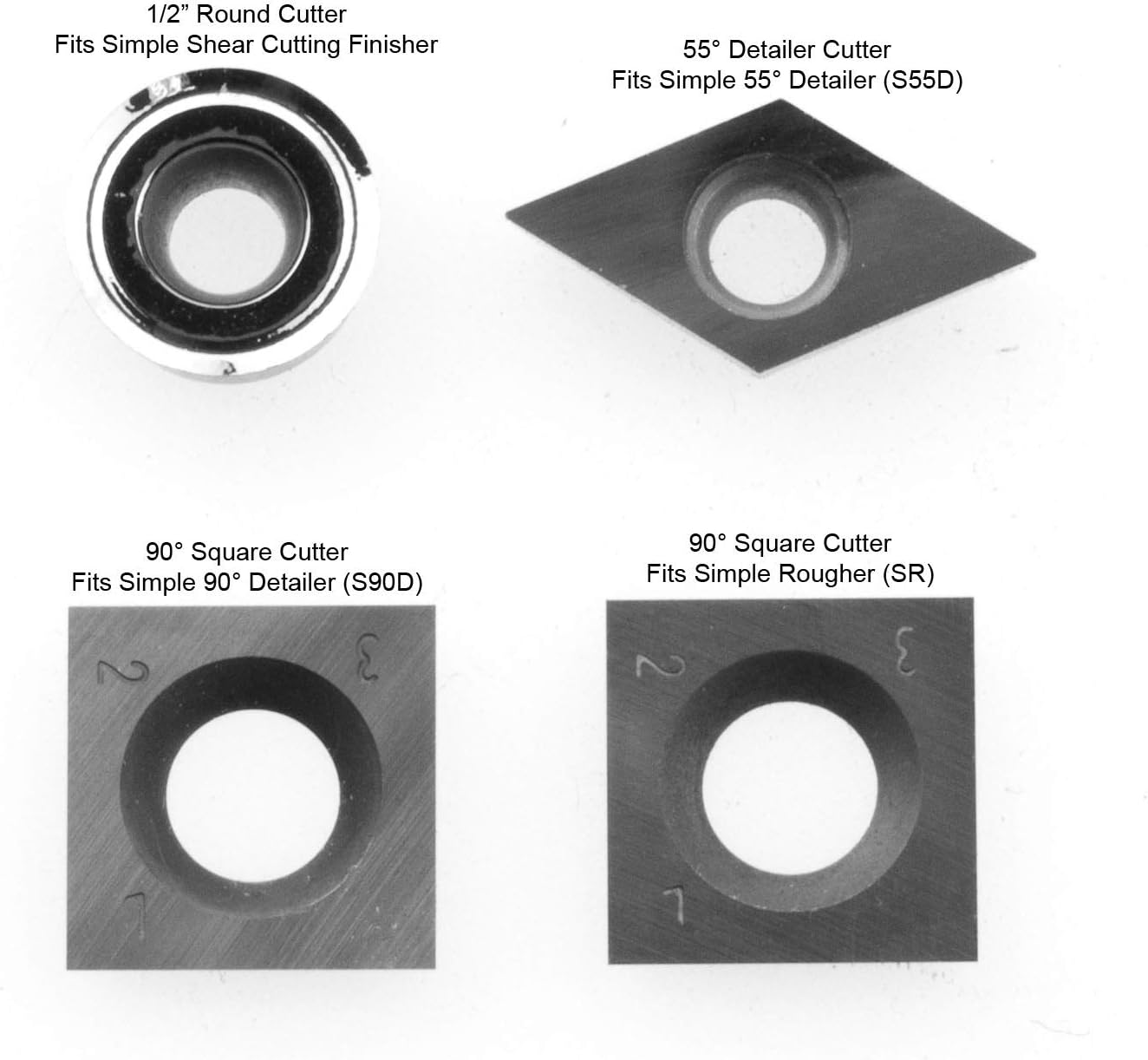 4 Cutter Pack Carbide Cutter for Woodturning Tools C224