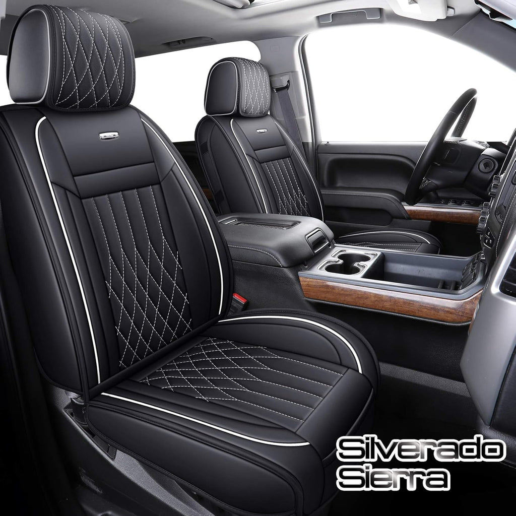 Black and Blue Waterproof Leather Car Seat Covers Full Set U517