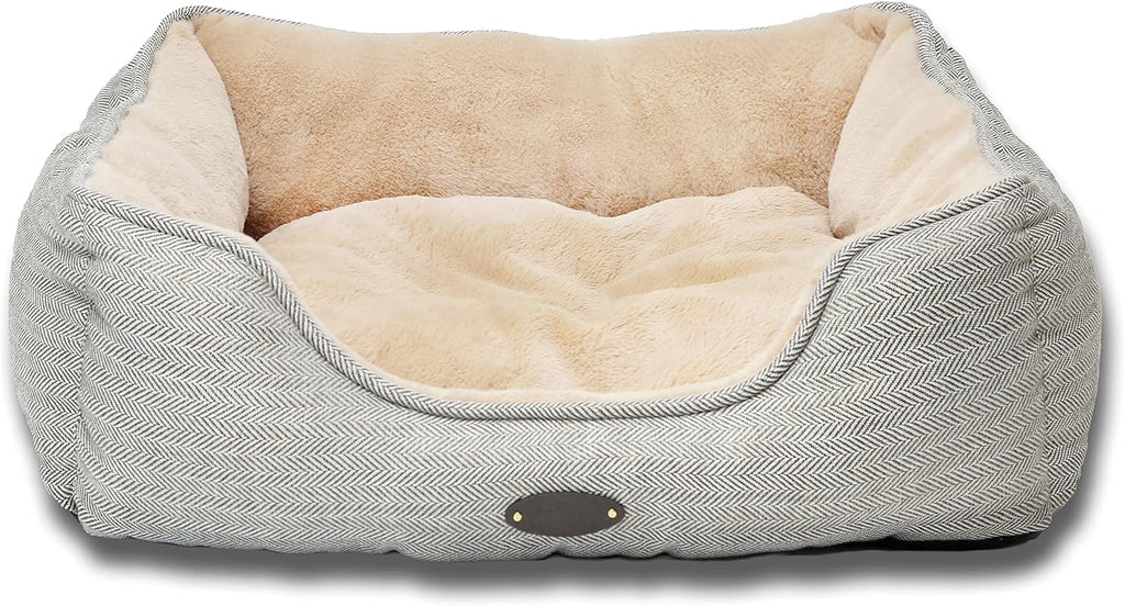 Beige Rectangle Calming Pet Bed with Washable Cushion D725298