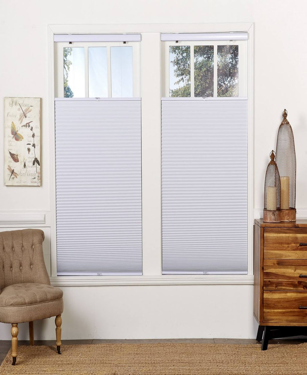 Cream-white Top Down Bottom Up Blackout Shade O550330