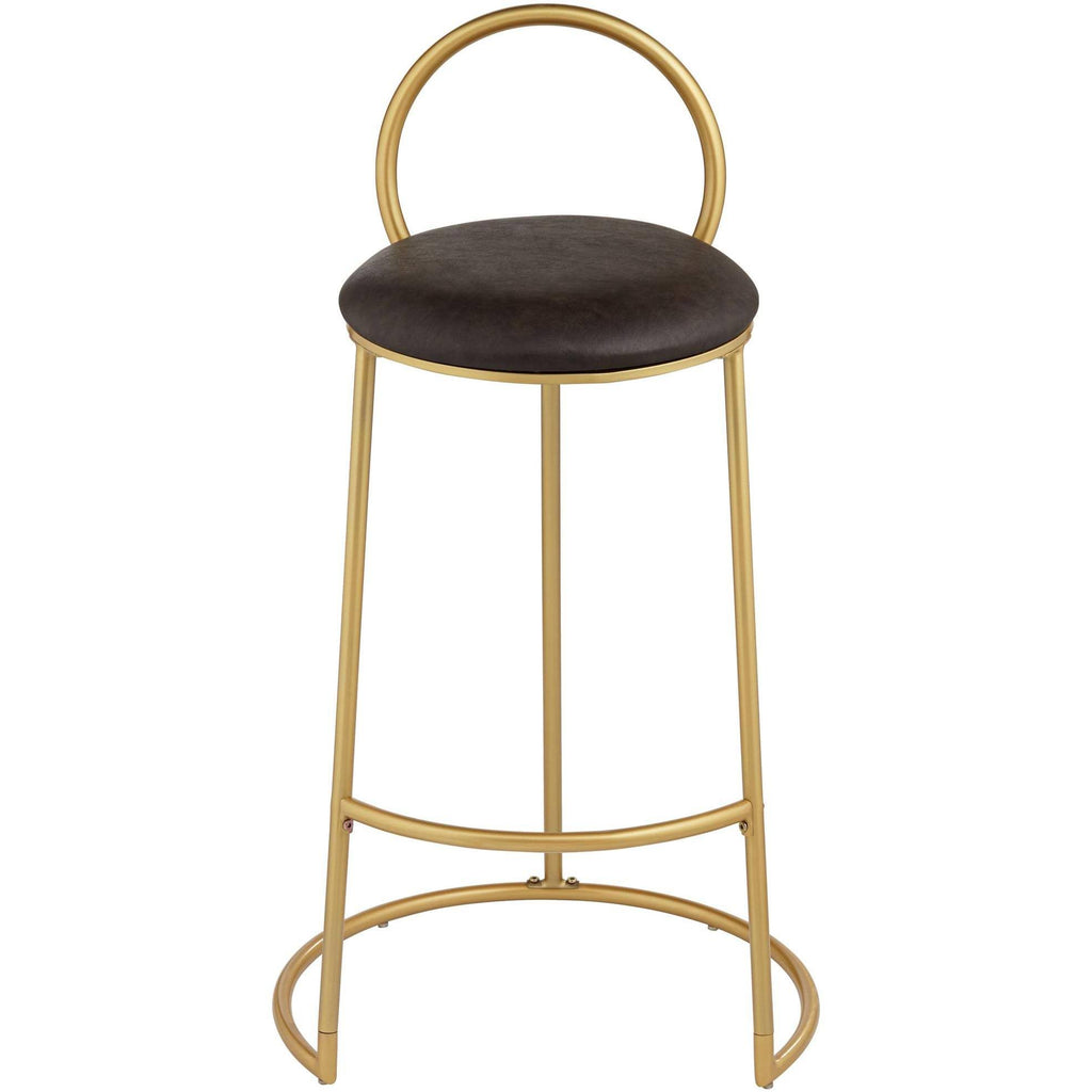 Hammond Gold and Brown Faux Leather Barstool P3628