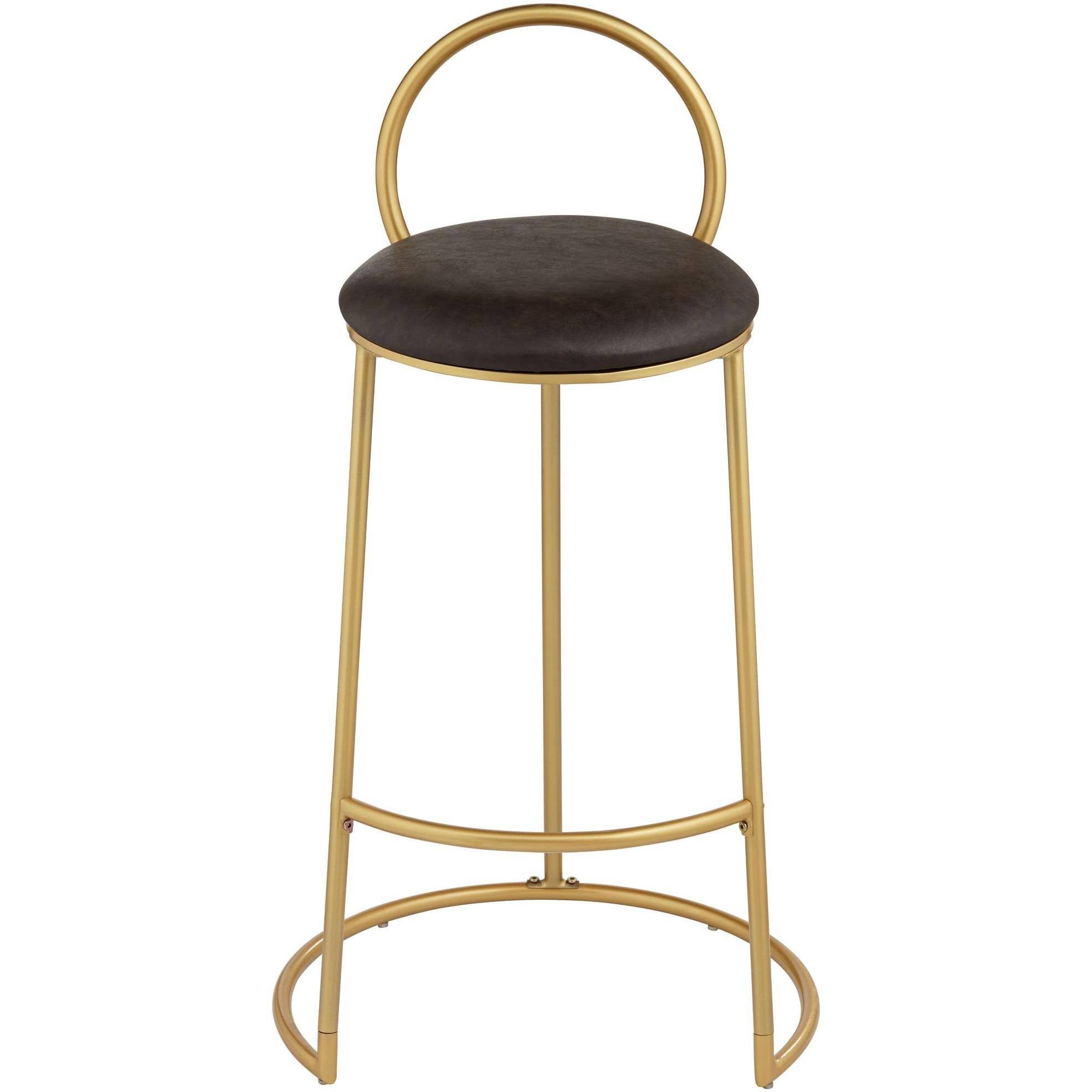Hammond Gold and Brown Faux Leather Barstool P3628