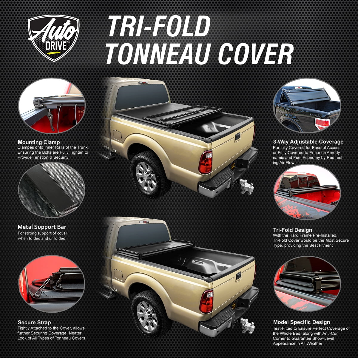 Soft Tri Fold Truck Bed Tonneau Cover I132323