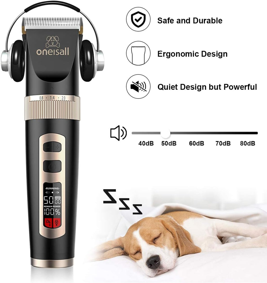 Black Cordless Pet Grooming Clippers Set, Pack of 2 U71851