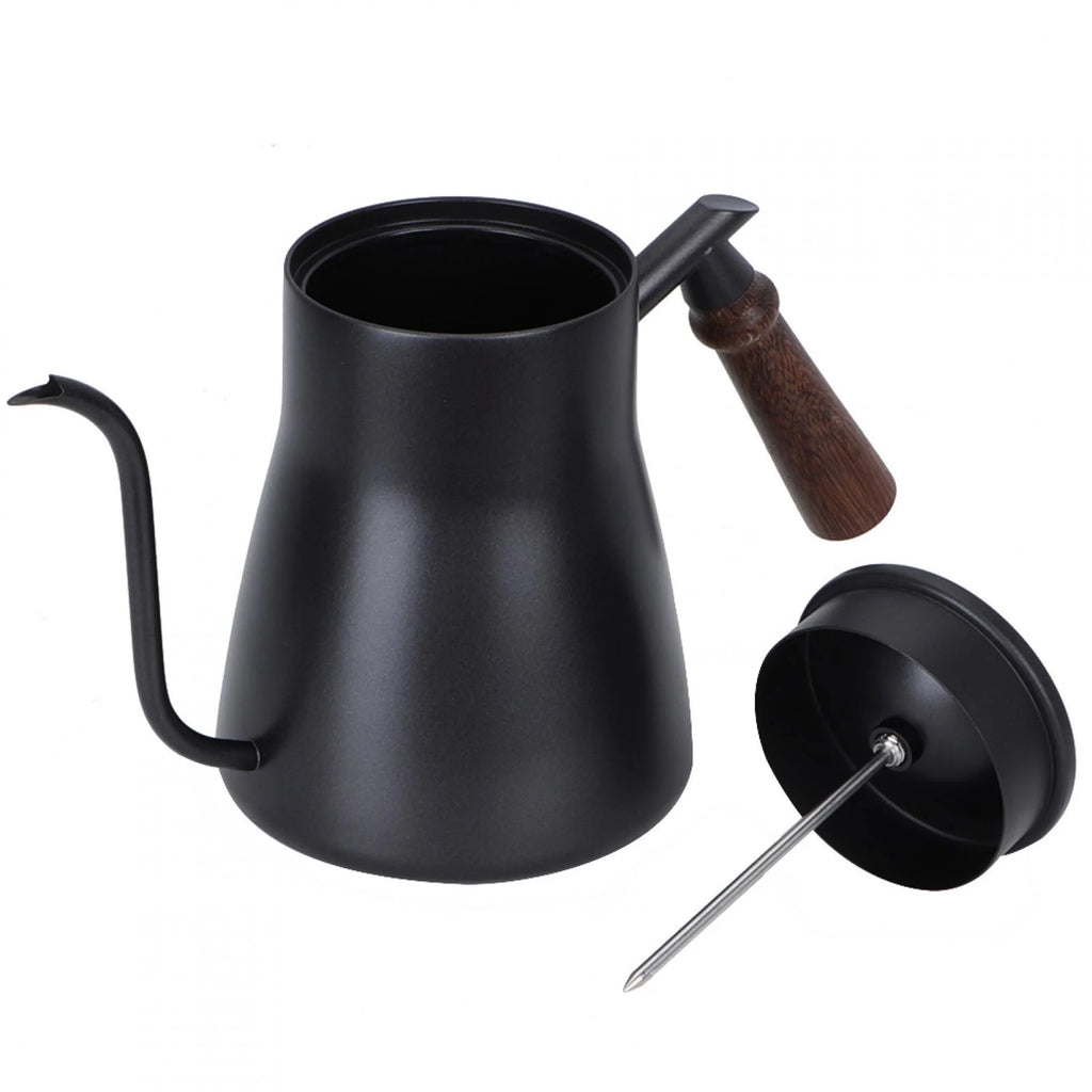 Thermometer Coffee Kettle with Wooden Handle J592