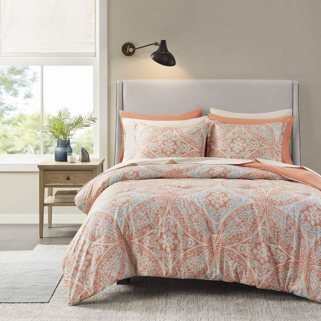 Grey Purple 9 Piece Queen Comforter Set Z9401