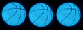 3 Pack Inflatable Blue Glow in The Dark Mini Basketballs with Pump and Needle R432829