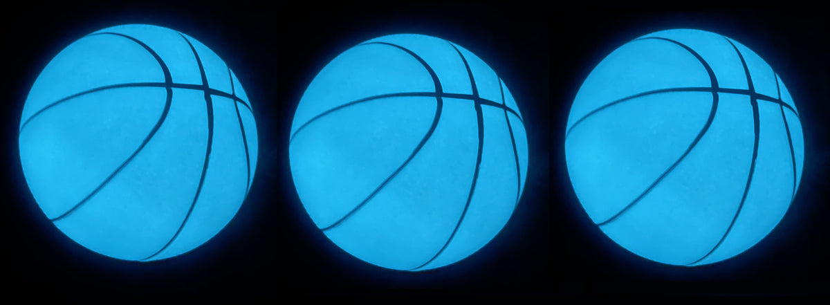 3 Pack Inflatable Blue Glow in The Dark Mini Basketballs with Pump and Needle R432829