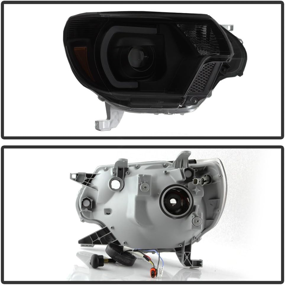 Black Smoke LED DRL Projector Headlights for Toyota Tacoma L982