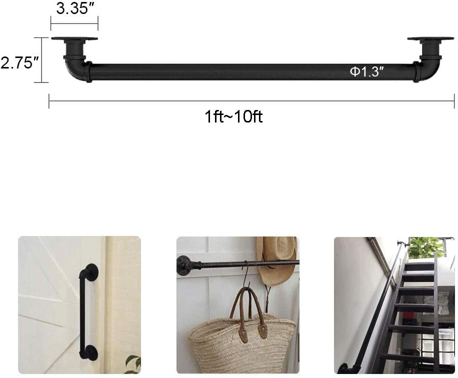 Wrought Iron Banister Rail Handrail for Stairs C192