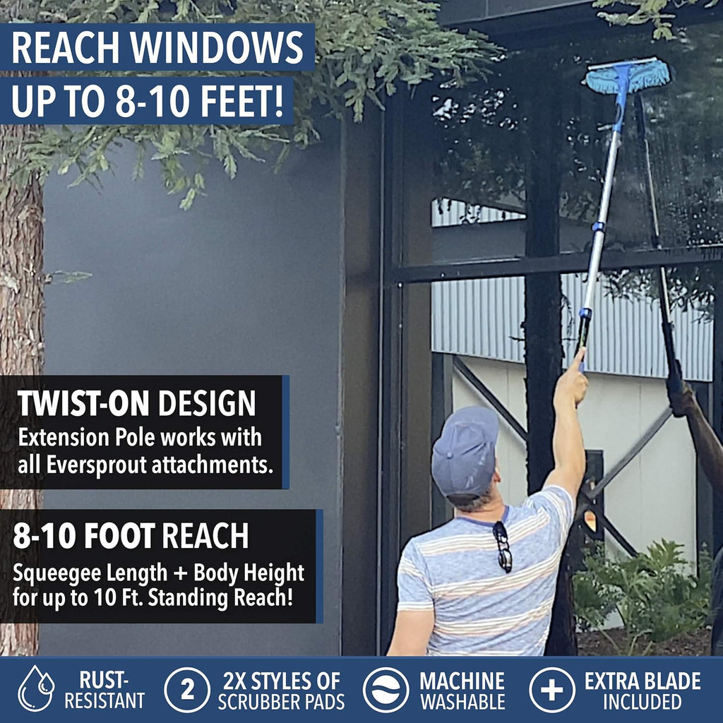 1.5-to-4 Foot Car Wash Kit with Extension Pole, Scrub Brush Pro, Swivel Squeegee, Carwash Mitts, Microfiber Towels U95837