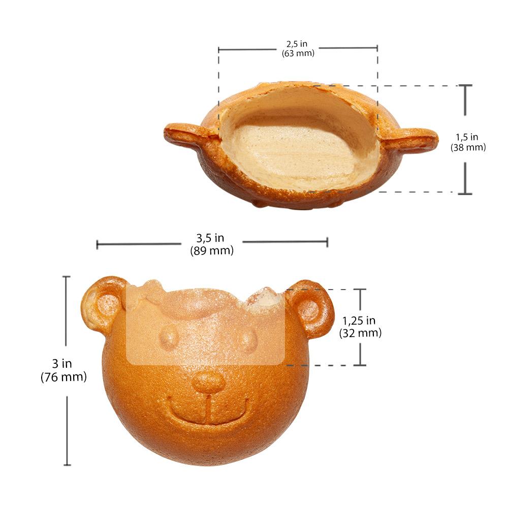 Stainless Steel Nonstick Taiyaki Maker with 2 Bear Shaped Molds B757