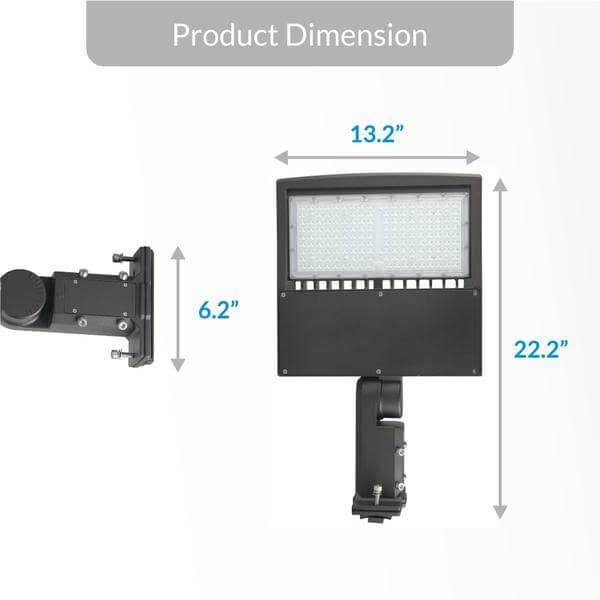 Bronze 100W LED Pole Light with Photocell Y449