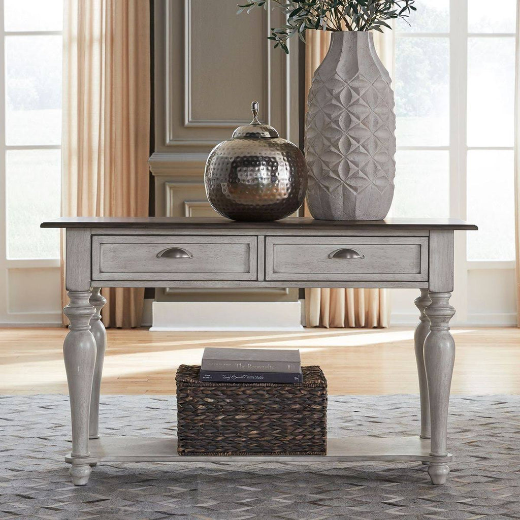 Antique White 2 Drawer Sofa Table E5225