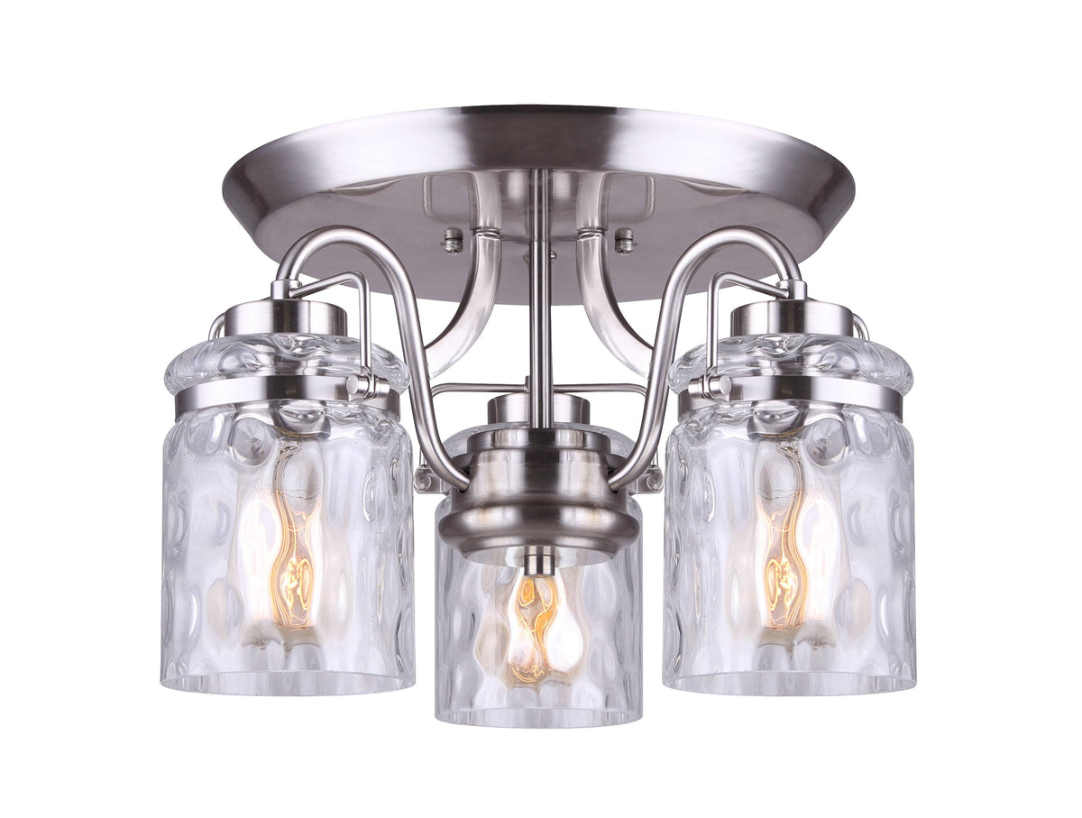 3 Light Semi-Flush Brushed Nickel L779