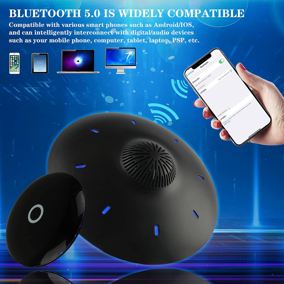 Magnetic Levitating Bluetooth Speaker with LED Lights Base V939