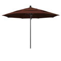 11 ft. Stone Black Aluminum Market Patio Umbrella with Pulley Lift and Fiberglass Ribs L35294