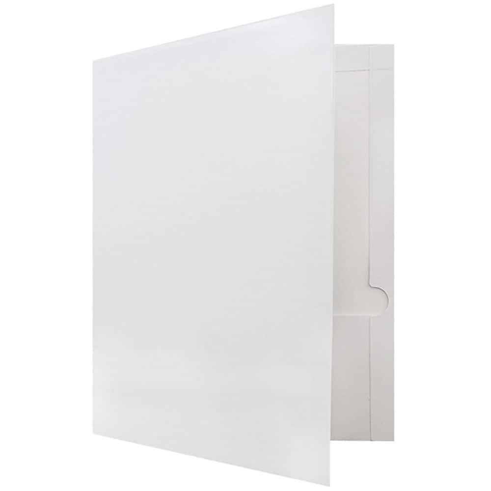 White Glossy Two Pocket Presentation Folder - 100/Pack D502