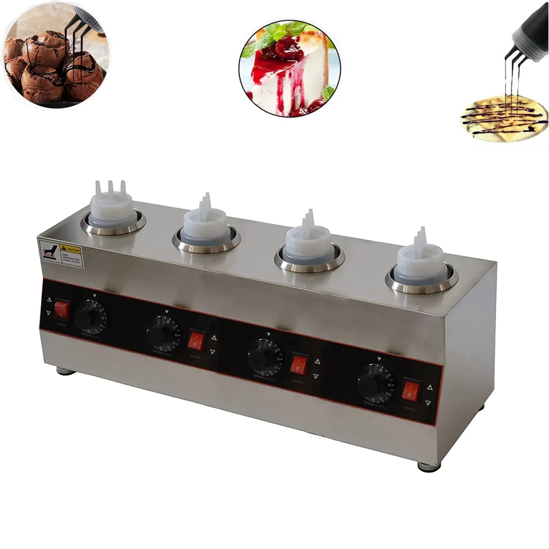 4 Pots Electric Sauce Warmer Stainless Steel J683151