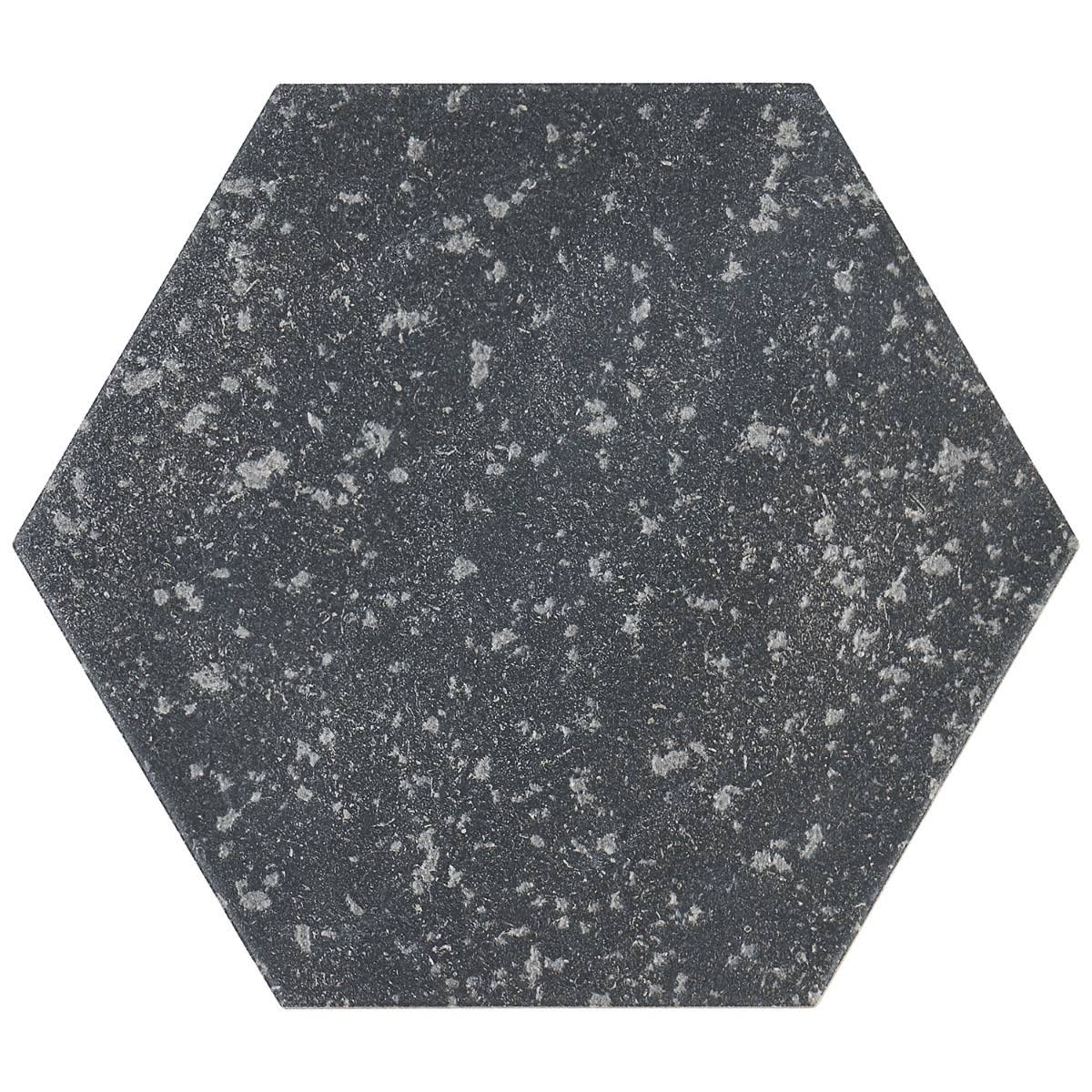 Black 9 in. Hex Matte Porcelain Floor and Wall Tile (20 Pieces 9.47 Sq. ft. / CASE) S1429