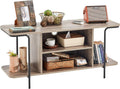 Cement Grey TV Cabinet with 3 Tier Open Storage Shelves X5595
