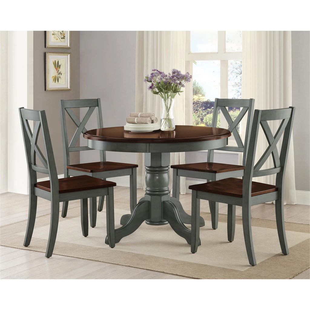 Blue & Mocha Finish Dining Table X339730