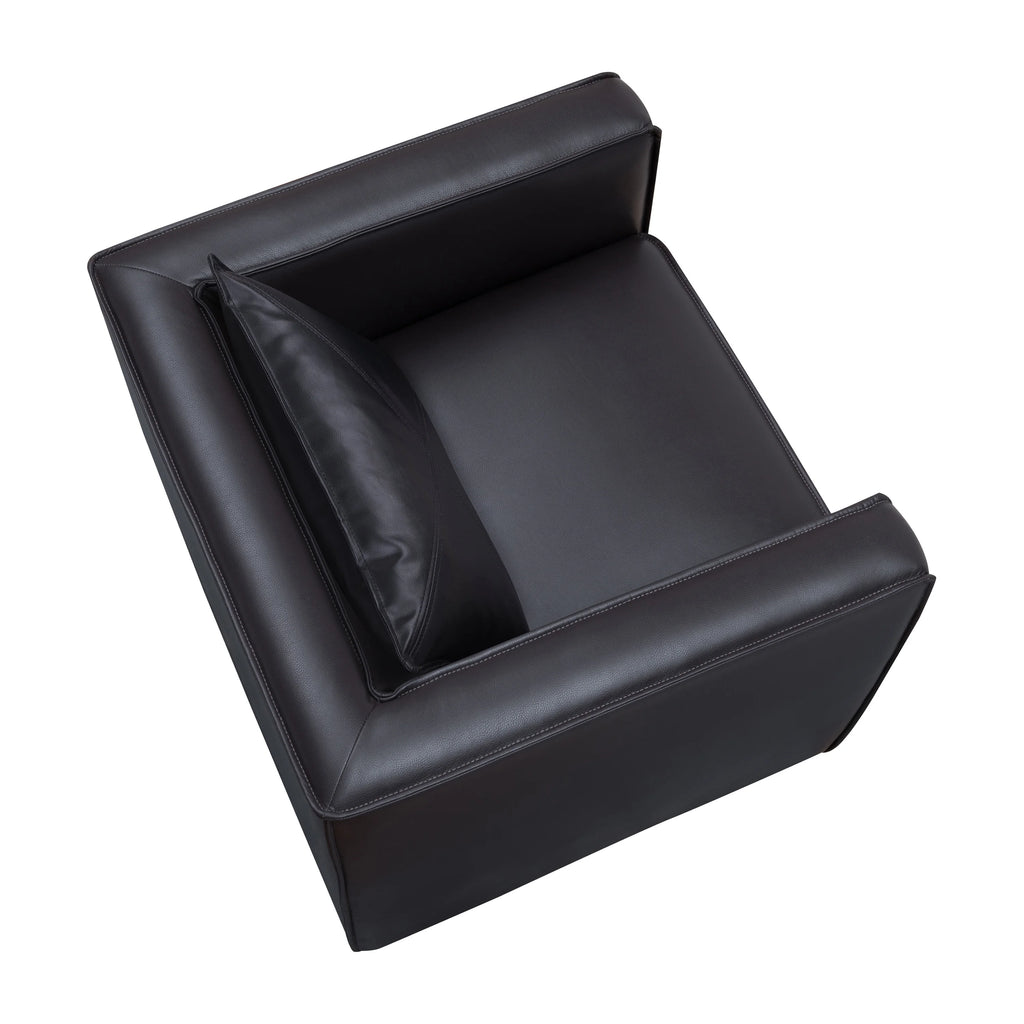 Gray Faux Leather Accent Chair I4022