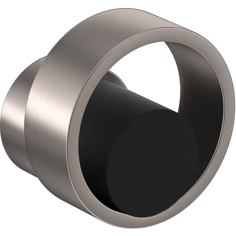 Satin Nickel and Matte Black Trim for Volume Control and Diverter with Circular Handle L739