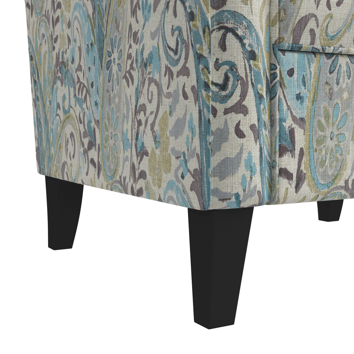Caribbean Blue Herringbone Rolled Armchair T449053