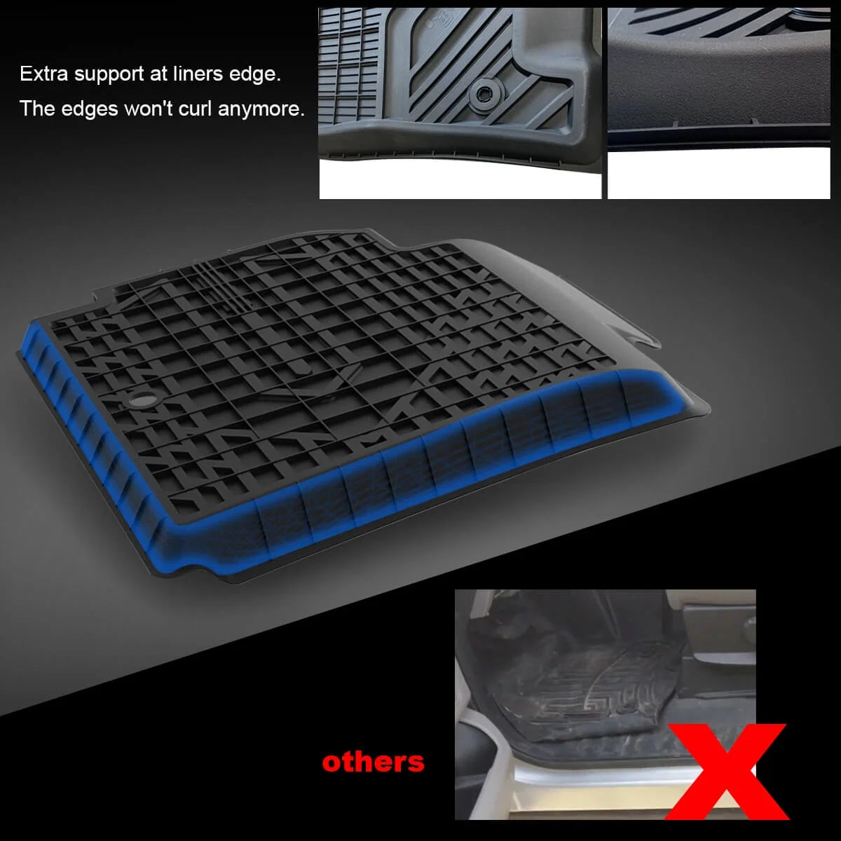 Black TPE All Weather Car Mats for Chevrolet Equinox D3680