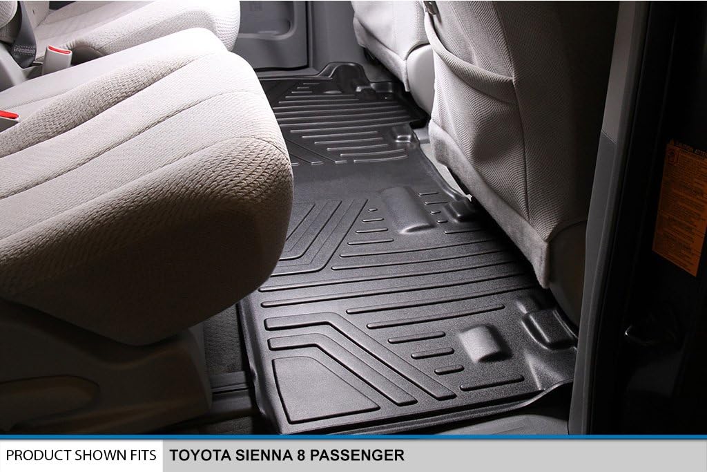 Black Custom Floor Mats 3 Rows and Cargo Liner Set K875