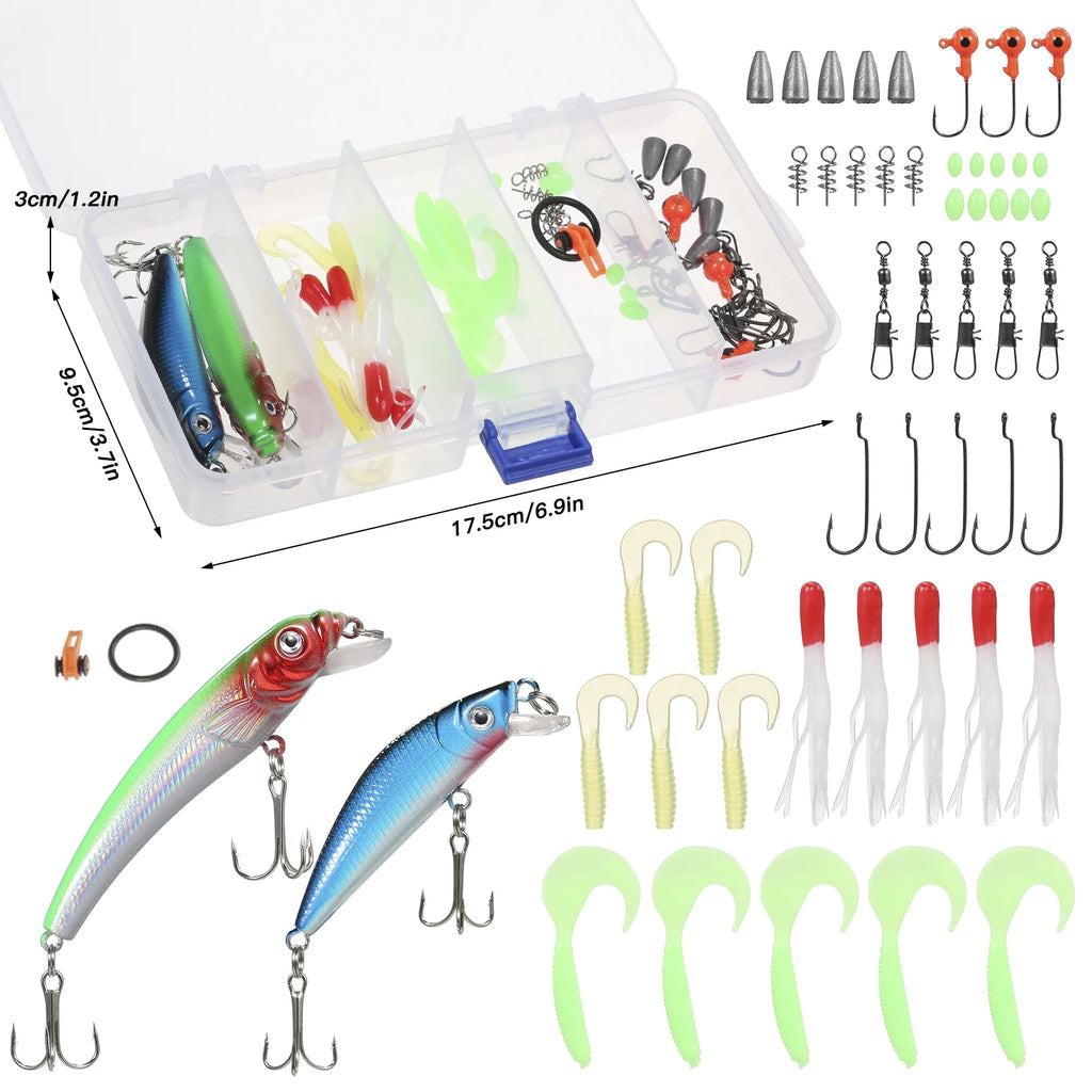 Telescopic Spinning Rod and Reel Combo Kit with Lures T47139