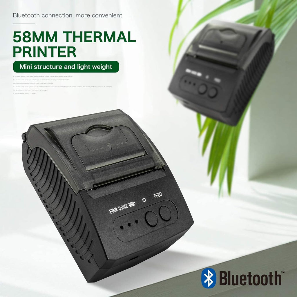 Bluetooth 58mm Thermal Receipt Printer, Pack of 2 I198