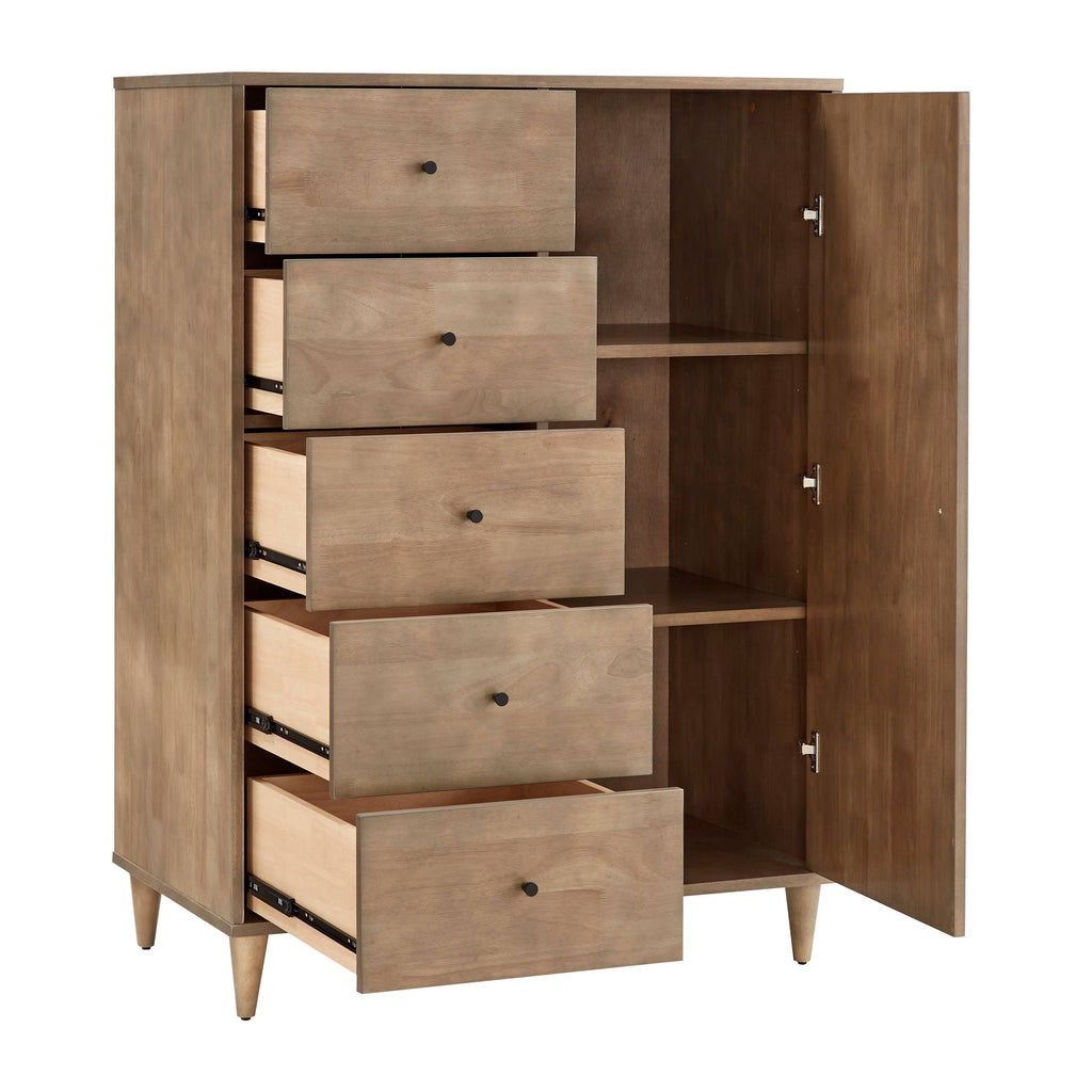 Light Charcoal Grey Armoire - 5-Drawer Q1991