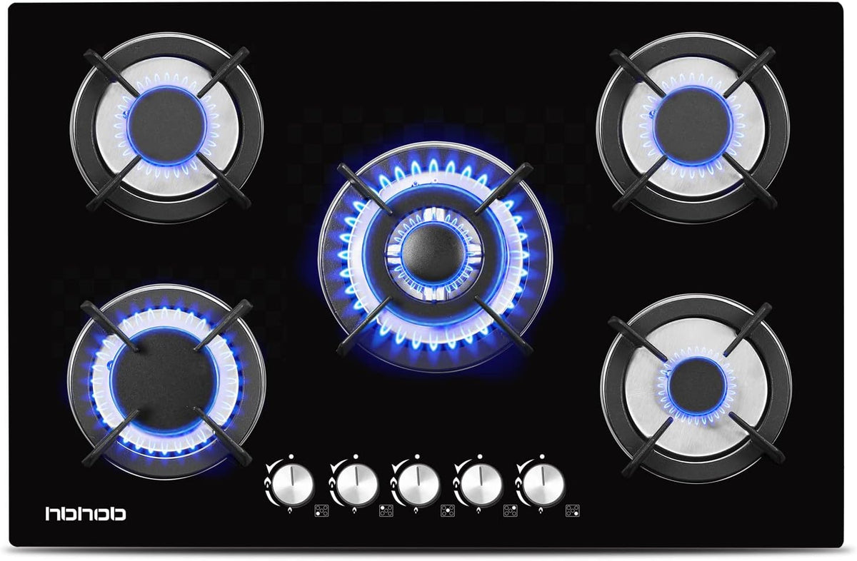 5 Burners Built in Gas Cooktop with Cast Iron Grate J435
