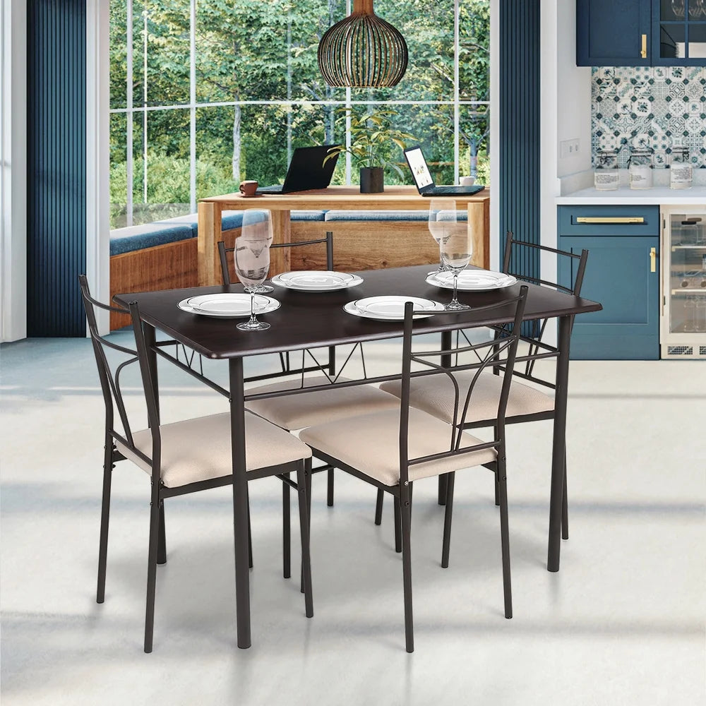 5 Pieces Dining Table and Chairs Set Z898