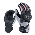 Vintage Leather Two-Finger Touchscreen Motorcycle Gloves Y89931