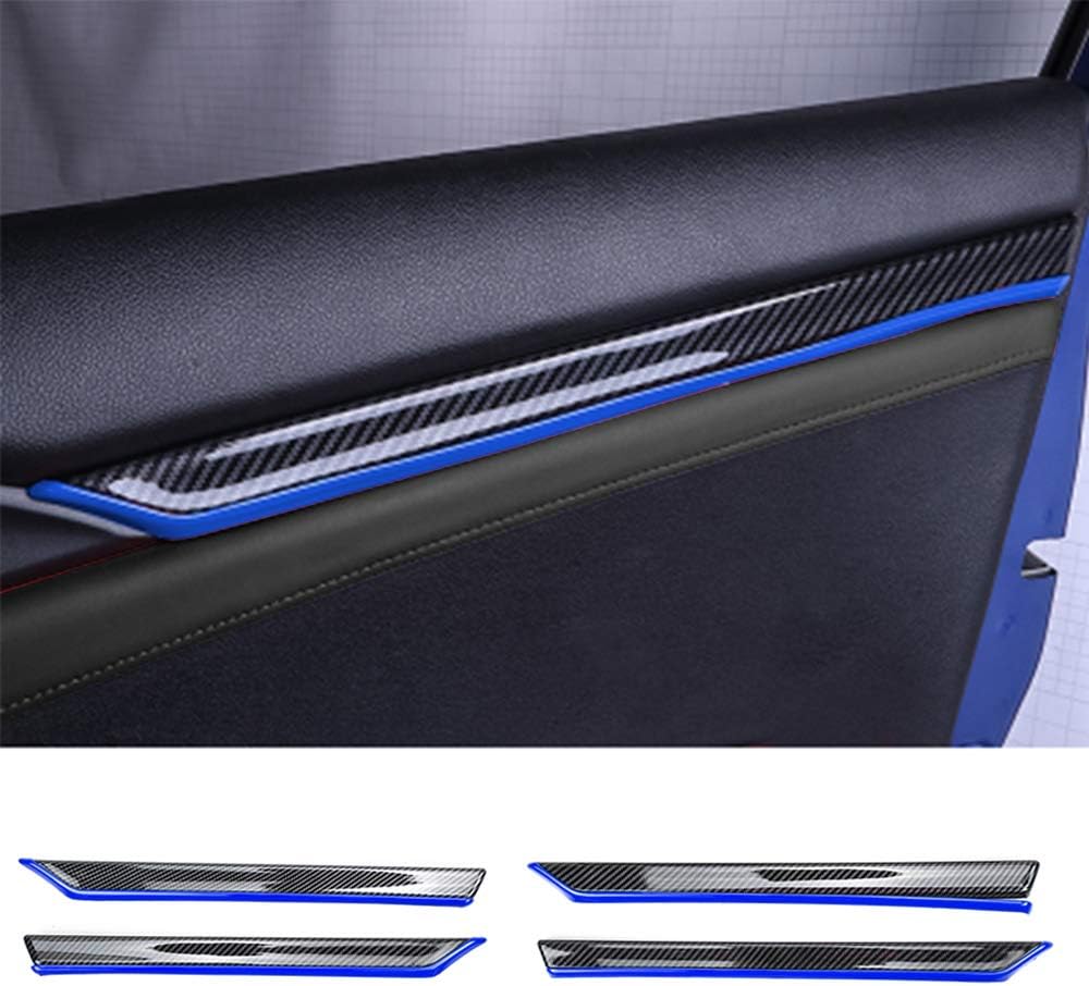 8pcs ABS Carbon Fiber Car Door Panel Stripe Cover Trim Accessories (BLUE) Y875