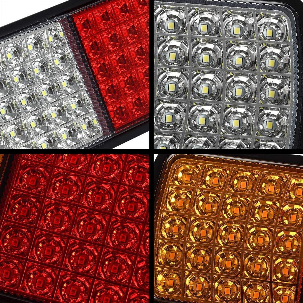 2Pcs 75 LED Waterproof 12V IP68 Truck Tail Light Bar V212037